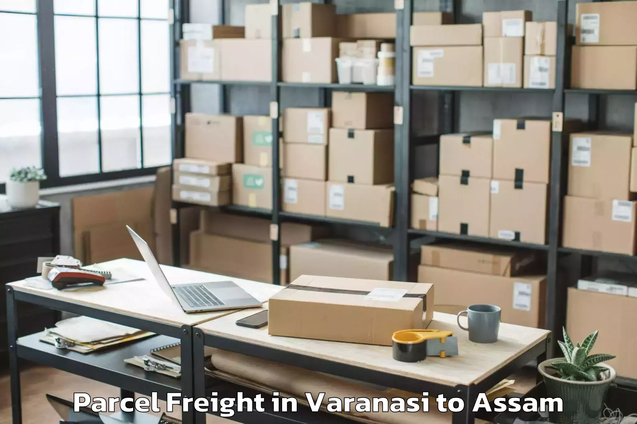 Top Varanasi to Golaghat Parcel Freight Available